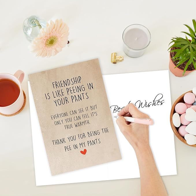 Funny Best Friend Birthday Card, Happy Friendship Card for Him Her, Bestie Card for Friend Sister, Friendship Gift for Her, Friendship Thank you Card for Men Women