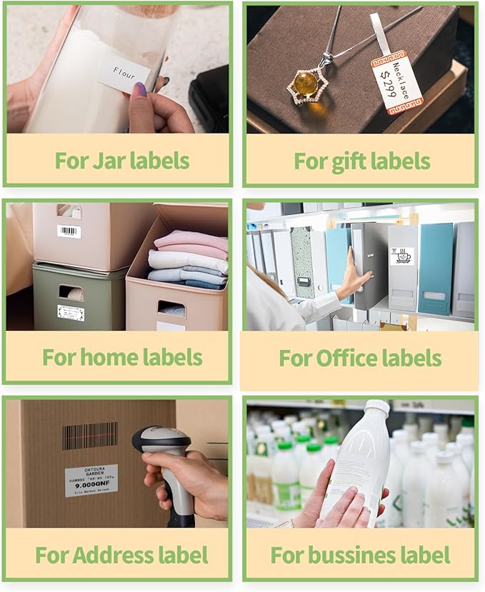 3 Roll Thermal Labels for Phomemo M110/M221/M220/M120/M200/M110S Label pirnters,1.18" x 0.79" (30x20mm)，Tape Self-Adhesive Thermal Paper for Barcode,QR Code,320 Labels/Roll Black on White