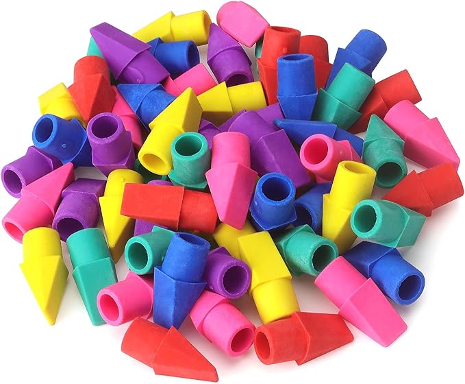 Tamaki 60 Pack Erasers for Pencils, Pencil Top Erasers Cap Erasers, Toppers Eraser for kids, 6 Colors