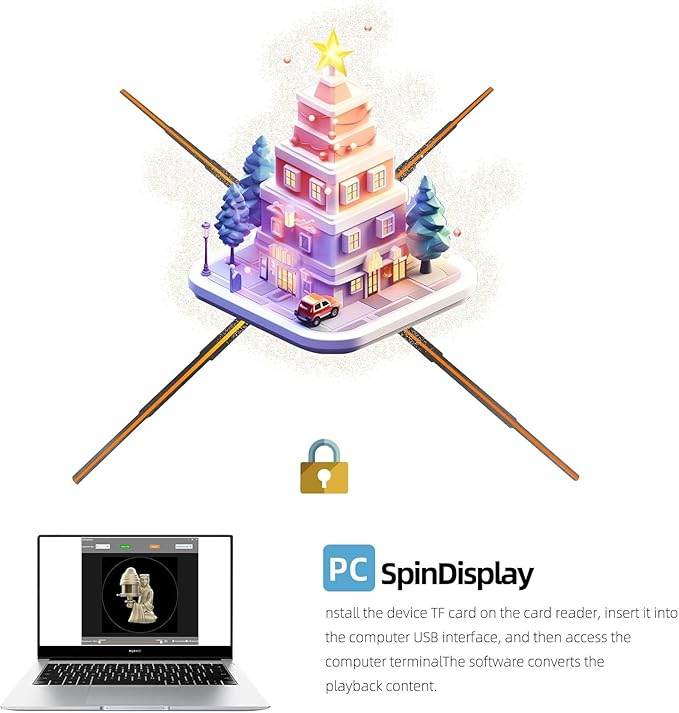 3D Hologram Fan,39.4 inche Hologram Fan Projector Advertising Display HD LED 2000*1444PX Resolution for Christmas, Halloween, Business, Shop, Holiday 100CM Holographic with 700 Video Library