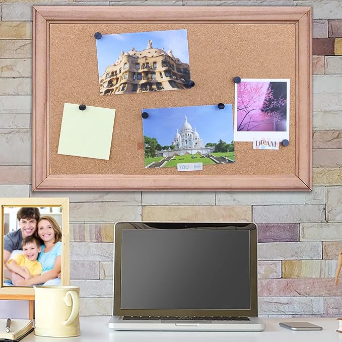 Push Pins 200-count Flat Black Thumb Tacks Steel Point and Plastic Head for Corkboard and Wooden Photo Wall