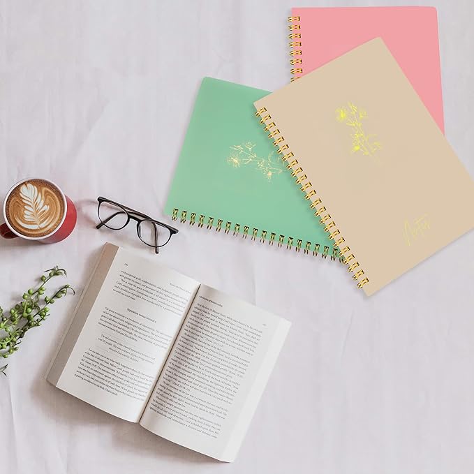 Spiral Notebook Journal For Women & Men College Ruled Notebook With Large Pockets And Lined Pages - Perfect to Stay Organized and Boost Productivity at Work or Note Taking (Green)