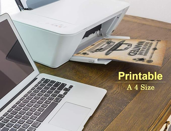 60 Sheets 6 Style Antique Stationary Paper, 8.3 x 11.2 inch A4 Size 100gsm Kraft Double-side Printable Old Aged Vintage Letter Writing Stationery Set for Classic Letters, Poems, Lyrics, Notes