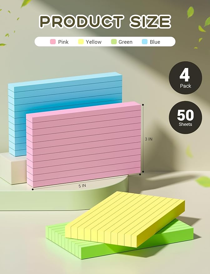 3x5 Index Cards, Colored Index Cards, 200 PCS Note Cards 3x5 Flash Cards, 180GSM Heavy Notecards 3 x 5 Lined, 3 by 5 Pink Index Card Ruled Bulk Pack of Note Cards Flashcards for Studying Taking Notes