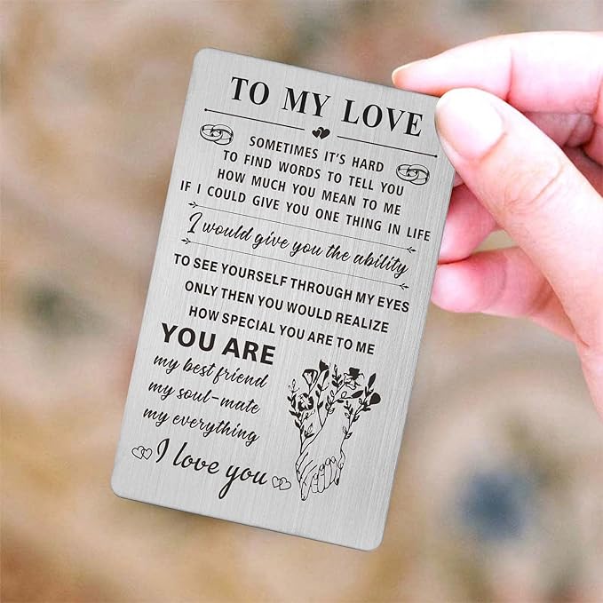 Resdink I Love You Gifts for Her Women, Romantic Wedding Anniversary Card for Girlfriend Wife, Female Love Valentines Day Birthday Gifts Card Woman Mini Note from Husband Boyfriend