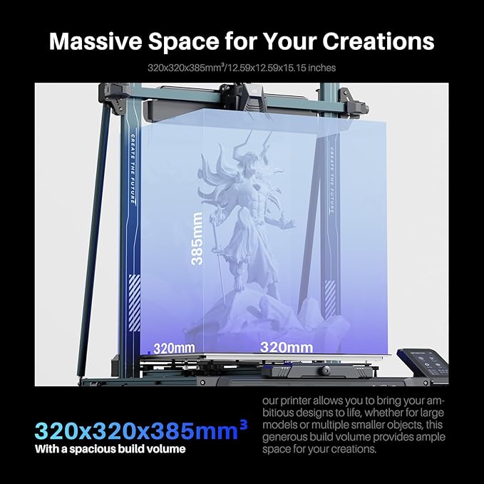 ELEGOO Neptune 4 Plus 3D Printer, 500mm/s High Speed Printer with 300°C Nozzle, Auto Leveling and Direct Drive Extruder, 320x320x385mm Large Printing Size