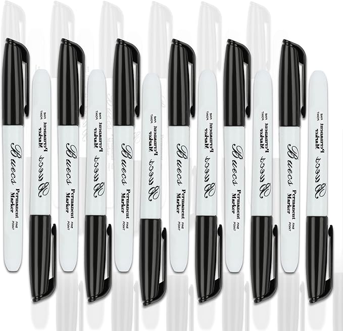 Permanent Markers, 80 Count Black Permanent Markers, Fine Point, Waterproof & Smear Proof Markers, Quick Drying, Office Supplies for School, Office, Home