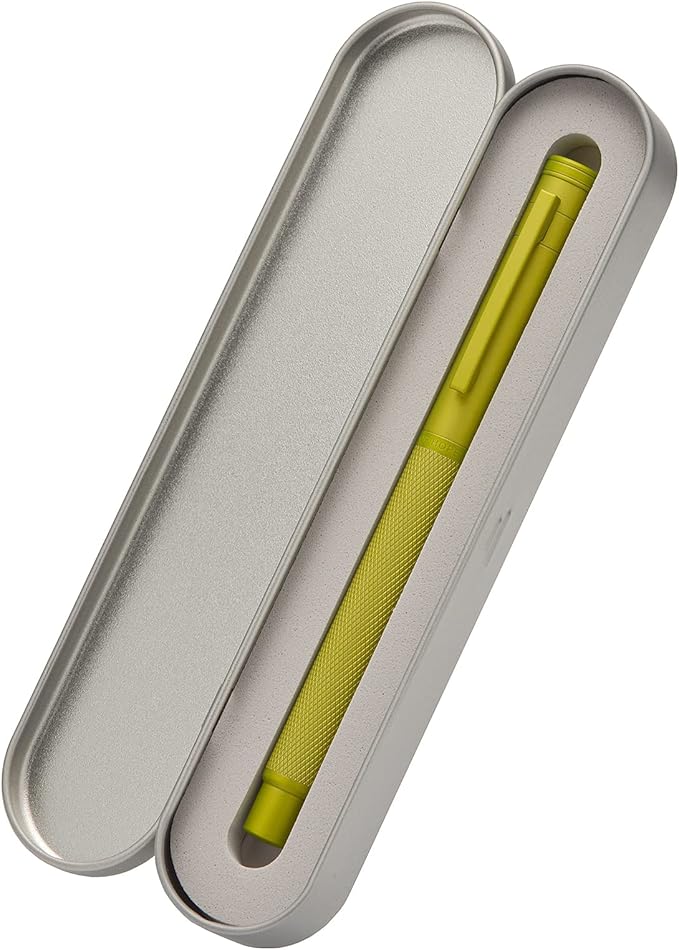Asvine Mustard Yellow Forest Fountain Pen Extra Fine Nib, Classic Design with Converter and Metal Pen Case, The Light of Hope Serise