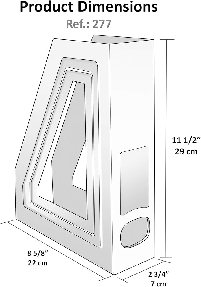 Acrimet Magazine File Holder, Durable Rack, Space-Saving Organizer (Plastic) (Solid Blue Color) (2 pack)