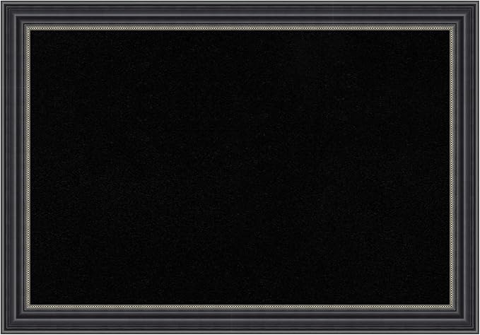 Amanti Art Black Cork Board for Wall, 14x20 Vision Board with Black Wood Frame, Small Corkboard Office Decor for Home Organization, Traditional Corkboard Pinboard to Display Items for Home
