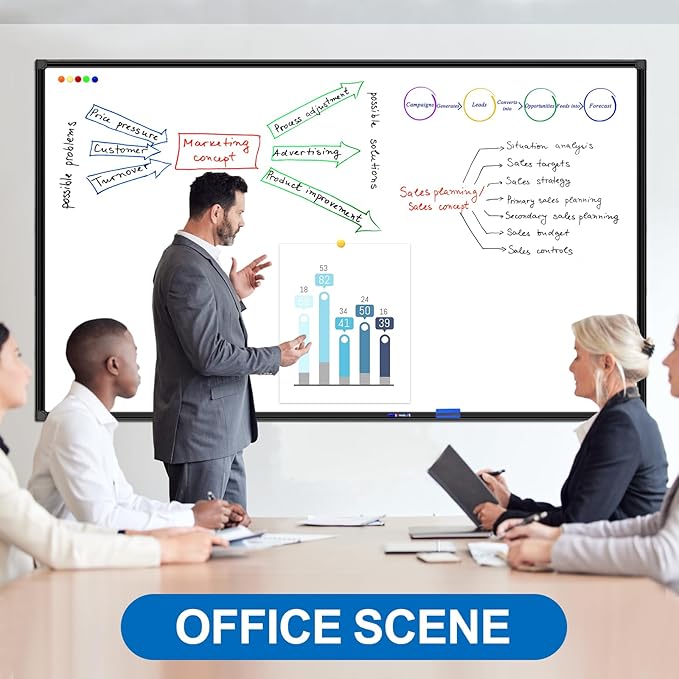 H-Qprobd Large White Board Dry Erase Board for Wall 72"X40" Magnetic Whiteboard with Long Pen Tray, Presentation Dry Erase Boards for Office, Classroom, School, Home