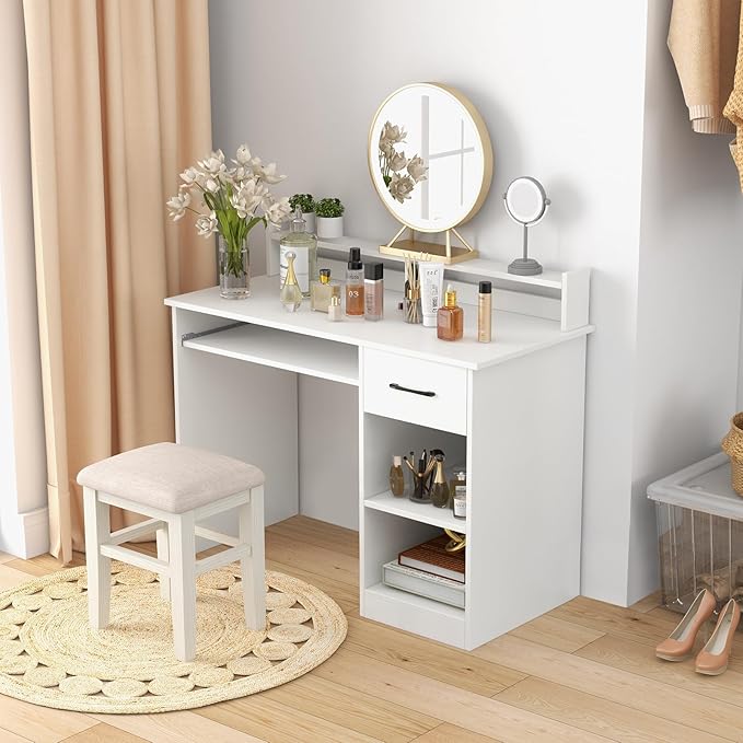 Giantex 2-Tier Office Desk, White