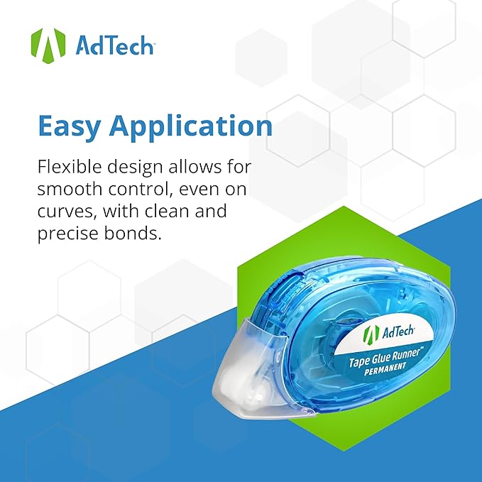 AdTech Permanent Glue Runner, 35 Yards (3-Pack) | Strong, Double-Sided Adhesive for Crafting, Scrapbooking & Office Use | Acid-Free, Reliable Bond