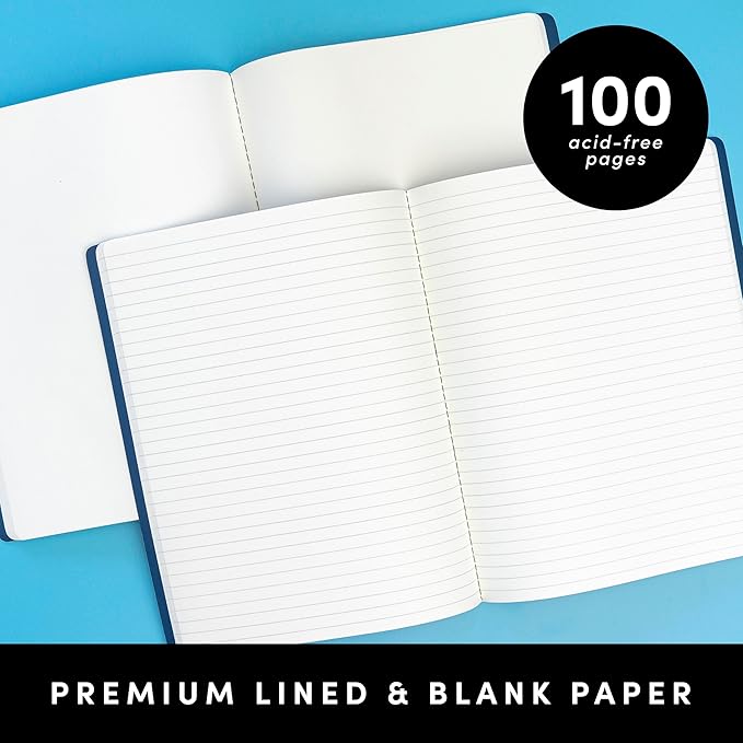 PAPERAGE Soft Cover Blank Journal Notebook, 2 Pack, (Burgundy), 100 Pages, Large 7.5 inches x 9.5 inches, Ideal for Sketch Book, Note Taking & Travel Journal