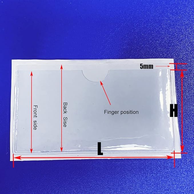 Adhesive Clear Pockets,Self Adhesive Clear Label Pockets Adhesive Card Folder Plastic Pockets Holders Sleeves for Index Cards Planners Cabinet Shelves Photo Cd,10Pieces(150x95mm)