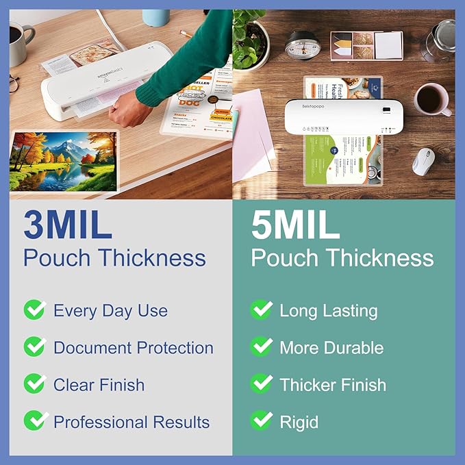 3 Mil Laminating Sheets 500 Packs, Thermal Laminating Pouches Holds 8.5" x 11" Sheets, Clear Laminator Plastic Paper 9 x 11.5 Inches - Rounded Corner Letter Size