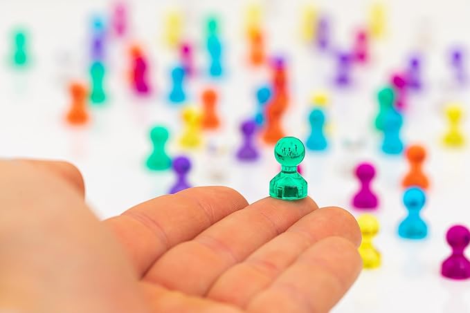 56 Colorful Magnets for Whiteboard | 7 Assorted Color Strong Push Pin Magnets | Perfect Magnetic Push Pins to use as Refrigerator Magnets, Whiteboard Magnet, Classroom Magnet