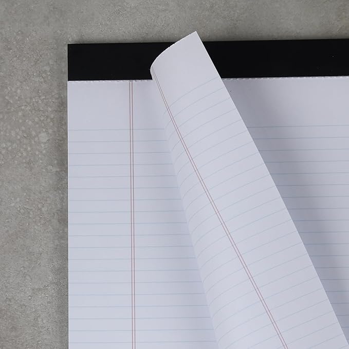 Office Legal Pads | Note Pads For Work | Memo Pads | 8.5 x 11 inches Lined Paper Pad | Narrow Rule 50 Sheets Pads | Set of 6 White Writing pads for Home, School, Teachers, Businesses