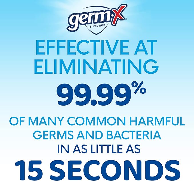Germ-X Advanced Hand Sanitizer, Back to School Supplies College, Non-Drying Moisturizing Clear Gel, Instant and No Rinse Formula, Mini Travel Size for On-The-Go, 2 Fl Oz (Pack of 6)