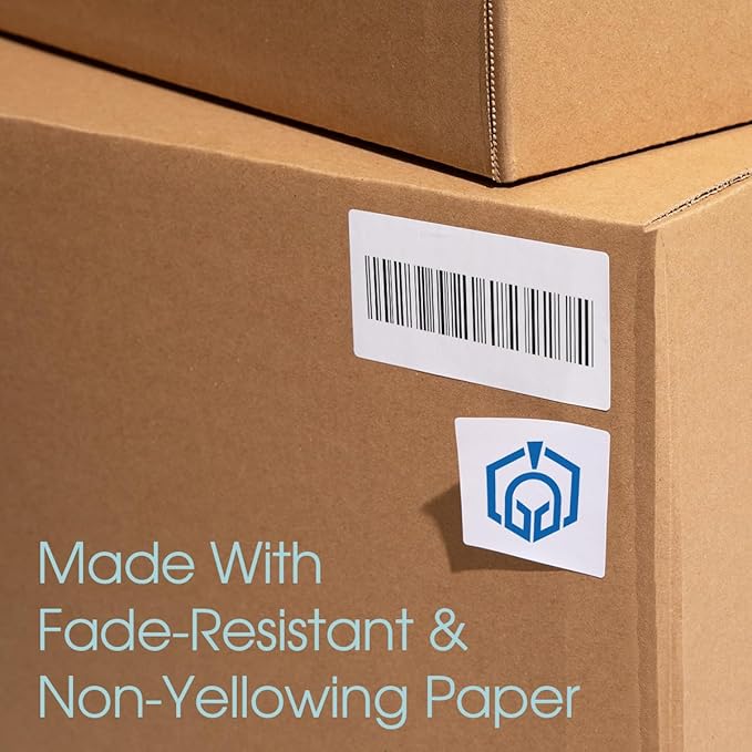 4.25" X 5.5" Matte White Shipping Labels Compatible with Inkjet and Laser Printers - 100 Sheets, 400 Total Printable Stickers for Mailing, Product Labeling, Organization - Spartan Industrial