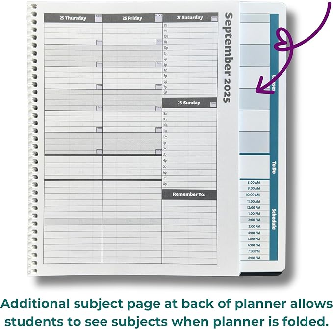 Order Out Of Chaos Academic Planner 2025-2026 Daily Weekly and Monthly Calendar, School Agenda Book, July 2025-June 2026 planner 8.5 x 8.25 Homework Organizer (Pistachio)