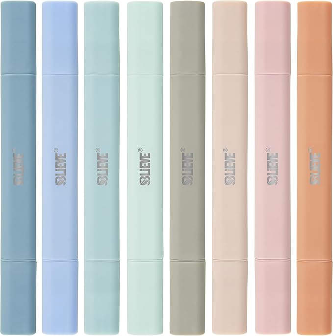 BLIEVE- Aesthetic Bible Highlighters No Bleed Through Assorted Colors, Cute Highlighter Dual Tip For Journaling Supplies And School Accessories, Bible Highlighters And Pens No Bleed (COASTAL DREAM)