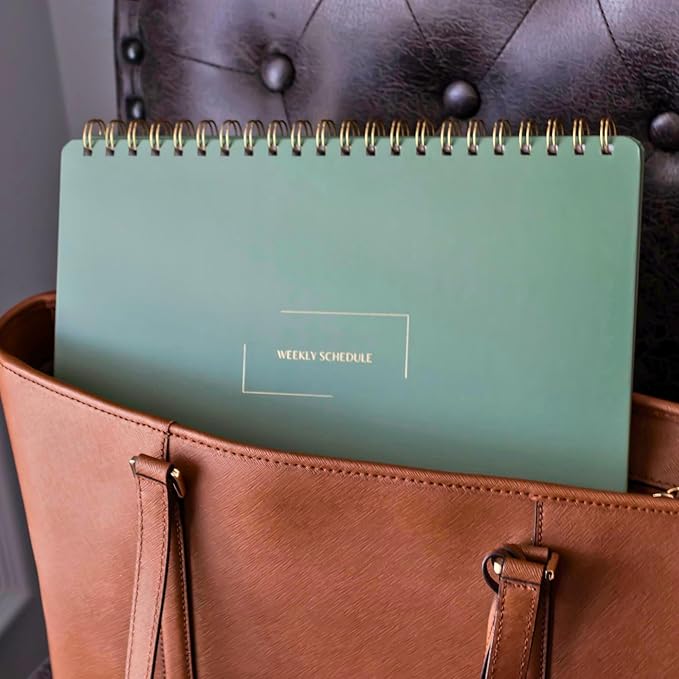 Undated Daily Planner | 8.25” x 11.75” To Do List Notebook | Work Productivity ADHD Organizer | Men and Women Planner | College Supplies | Evergreen | Portrait Layout