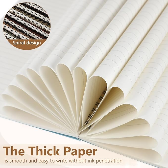 Fuutreo 24 Pcs Spiral Notebook for Work A5 8.3 x 5.7 Inch College Ruled Spiral Journal Notebook Kraft Cover, 12 Color, 60 Sheets, 120 Pages for Office School Supplies(Nuts Color)