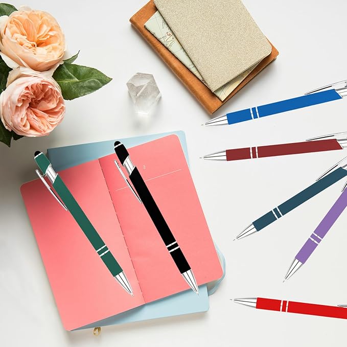 Personalized Pens with Name Logo or Message, Up to 1200 pcs Bulk Custom Metal Ballpoint Pen with Black Ink Customized Gift for Business, Graduation and Promotions (Assorted)