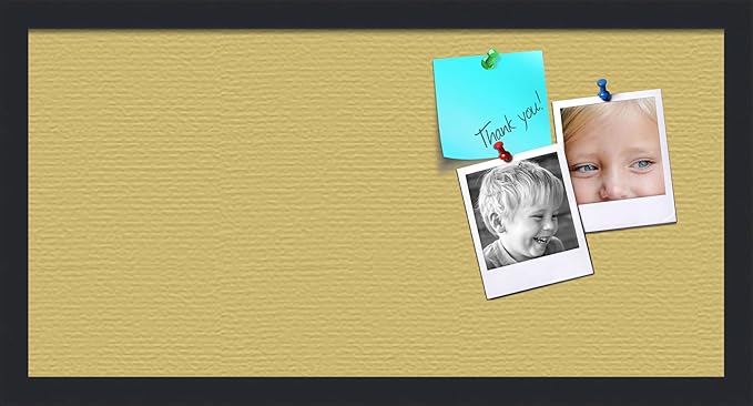 PinPix 24x12 Inch Cork Bulletin Board. This Decorative Framed Pin Board Comes with Honey Pastel Design and a Satin Black Frame. Ideal for Home Office Decor or Message Board (PinPix-1810)