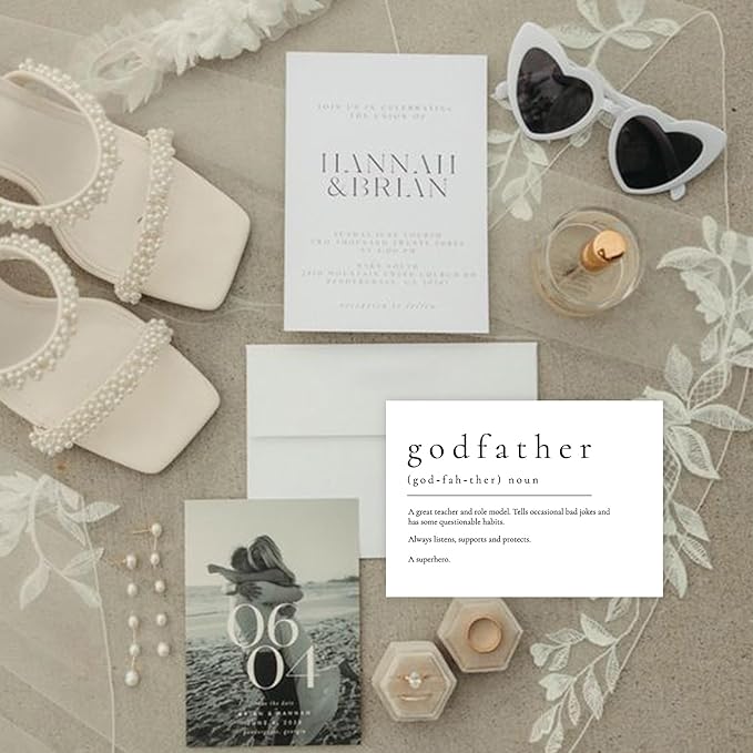 LADY&HOME Set of 2 Godparents Proposal Cards with Envelope,Will You Be My Godfather/Godmother Card Godparents Proposal Gift (A1:Godfather & Godmother)