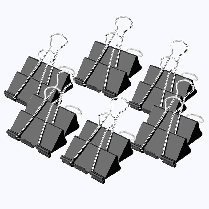 Ufmarine Medium Binder Clips 1.25 inch Length, (40 Pcs) Medium Paper Clips for Office