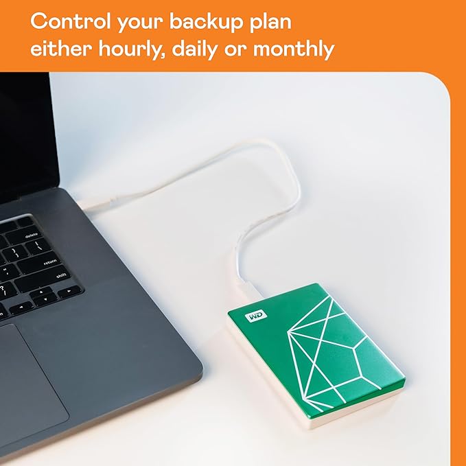 WD 2TB My Passport Ultra Portable Hard Drive HDD, 20th Anniversary Emerald Drive, USB-C, with Backup Software and Password Protection - WDBJXT0020BGN-WESN