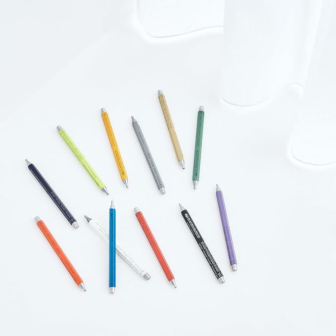 MARK'STYLE days, Gel Ink Metal Ballpoint Pen - 0.5mm Retractable Black Ink, Retro styling Light Weigh Pen, Made in Japan- Perfect for School, Office, and Journaling (Orange)