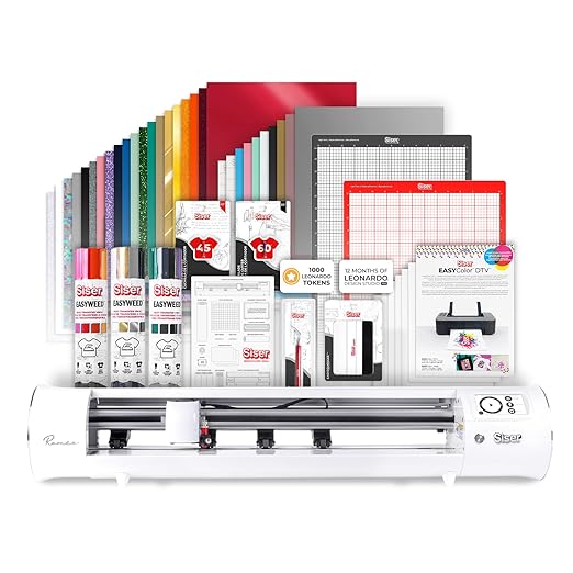 Siser Romeo Essential Bundle - 24" Professional Cutting Machine for Vinyl, Paper, and More – WiFi Compatible with Windows & Mac - Includes Leonardo Design Studio Software, Roll Holder Accessory