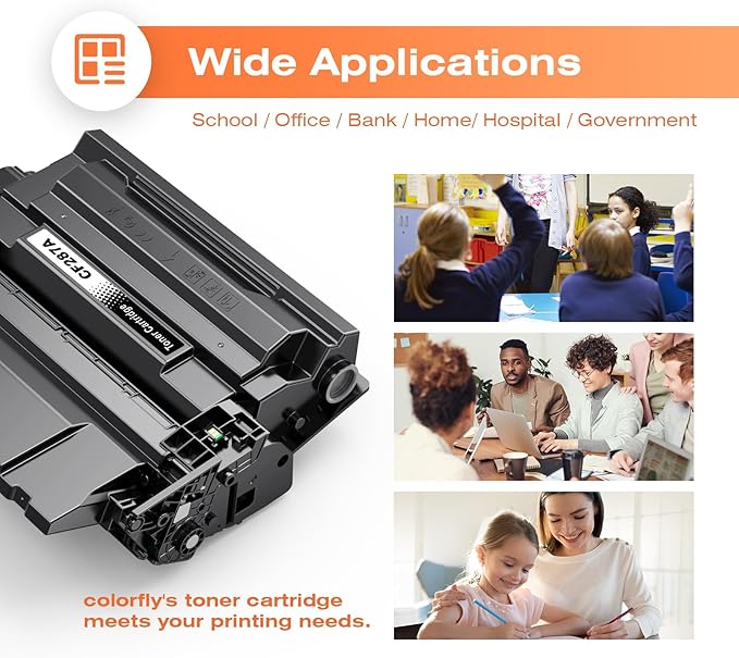 87A CF287A Toner Cartridge Compatible with HP CF287A 87A Toner Cartridge Black for Laserjet Enterprise M506 M506dn M506n M506x M501n M501dn M527f M527dn M527z Printer(2 Pack)