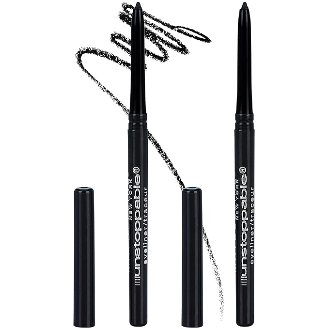 Maybelline Unstoppable Waterproof Mechanical Black Eyeliner Pencil, Easy to Apply, Smooth Glide, Up to 24 Hour Wear, Onyx, Pack of 2