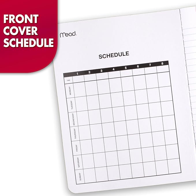 Mead Composition, Wide Ruled Comp Book, Writing Journal Notebook with Lined Paper, Home School Supplies for College Students & K-12, 9-3/4" x 7-1/2", 100 Sheets, Black Marble (09910)