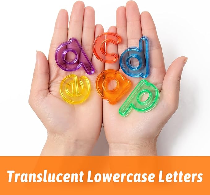 78 Pcs Plastic Letters for Kids – 3 Sets of Lowercase Alphabet Letters, Translucent Toys for Light Table, Ideal Light Box Accessories for Toddlers