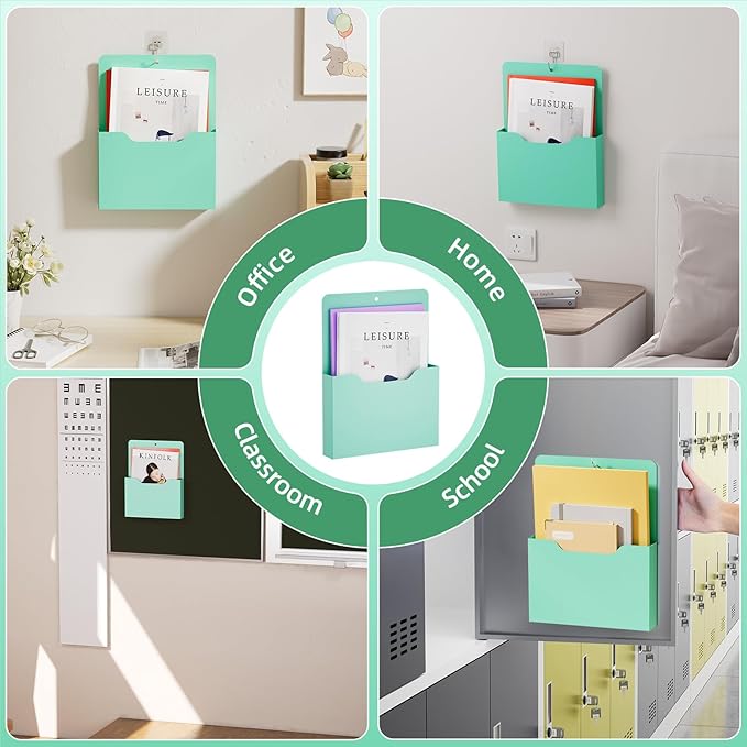 Magnetic File Holder - Magnetic Paper Holder, Pocket Organizer Office Supplies Storage Mail Organizer for Notebooks,Planners,Letter (1 Pack)
