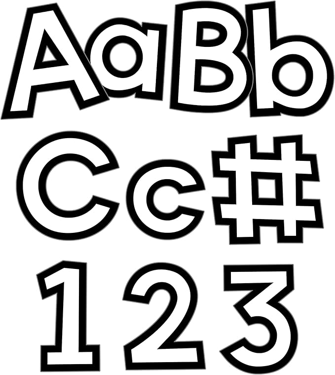 Carson-Dellosa White with Black Trim Combo Pack Bulletin Board Letters