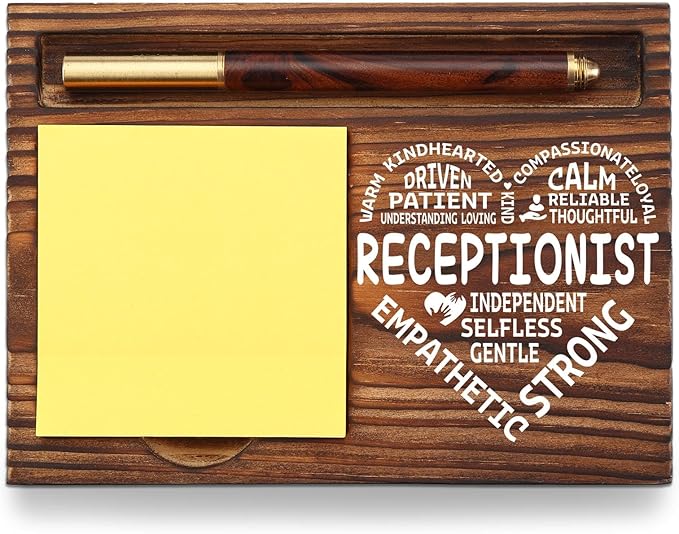 Receptionist Appreciation Gifts, Thank You Gifts for Receptionist School Secretary Office Assistant Front Desk Admin, Administrative Assistant, Secretary Desk Self-Stick Note Pad Holders TZP04