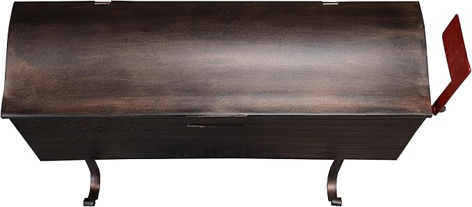 Oakland Living AZ620-COPPER Copper Patriotic Metal Outgoing Mail Flag and Newspaper Hangers Wall Mount Mailbox