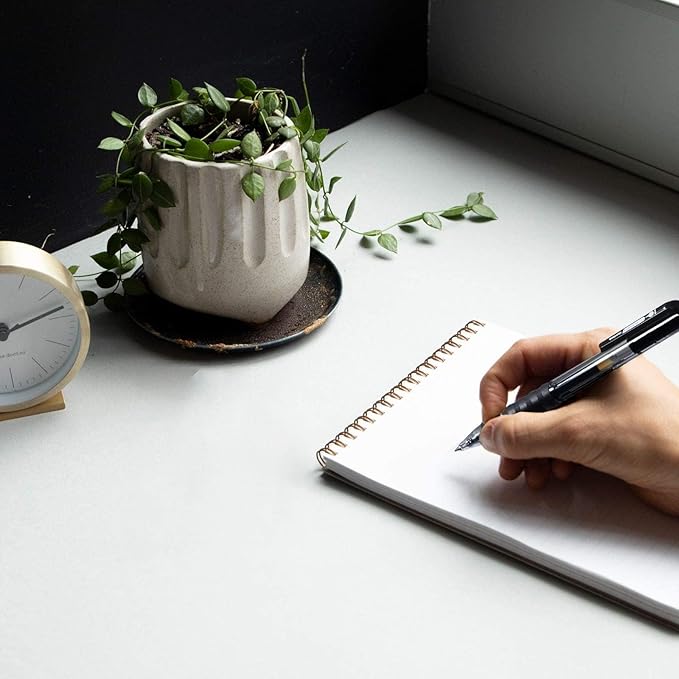 AIHAO Gel Pens 12 Pack, Black Ink, Retractable Medium Point (0.7mm), Smudge-Resistant, Smooth Writing Pens for Journaling, Note-Taking, School & Office Supplies