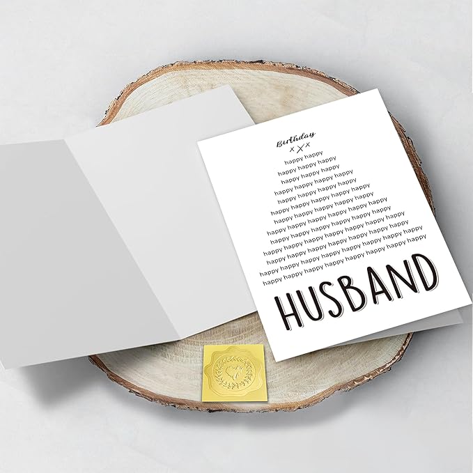 Happy Birthday Card for Husband Men, Romantic Heart Husband B-Day Card from Wife Woman, Special Birthday Gift