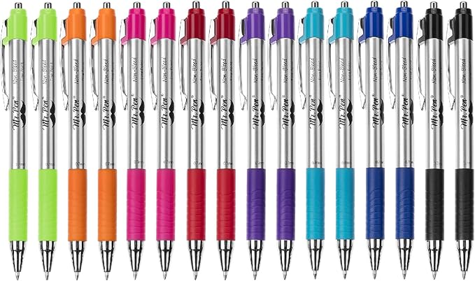 Mr. Bible Colored Pens - 16 Pack, Fine Point, No Bleed Through for Journaling & Planning