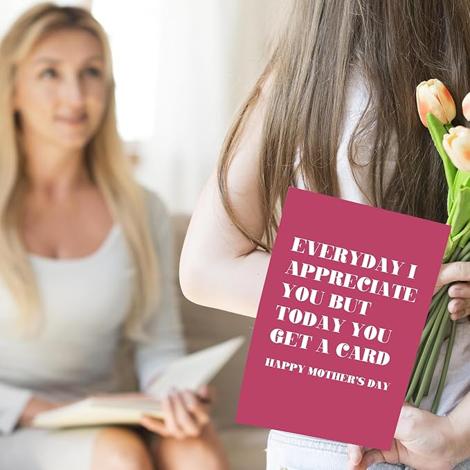 UUEFKTN Cute Mother's Day Card For Mom, Happy Mothers Day Card from Daughter Son Children, Appreciation Gift for Mom