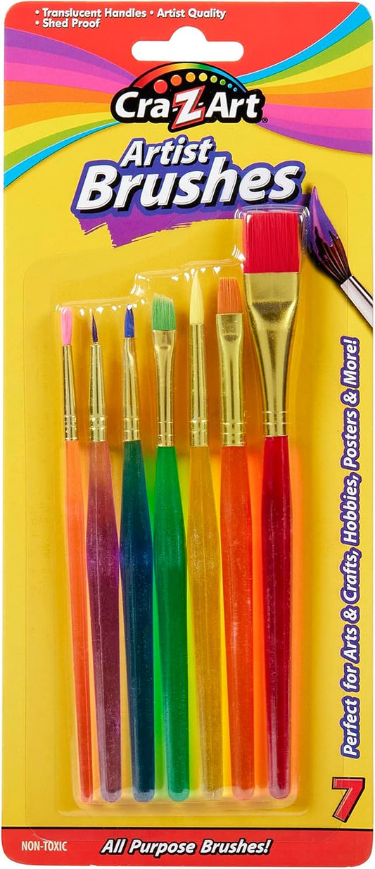 Cra-Z-Art Artist Brushes, Assorted Sizes Blist Carded, 7 Count