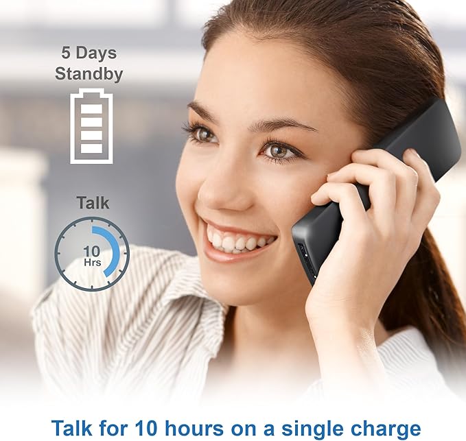 AT&T GL2101 DECT 6.0 Cordless Home Phone with Call Block, Caller ID, Full-Duplex Handset Speakerphone, 2" White Backlit Display, Lighted Keypad (Graphite & Black)