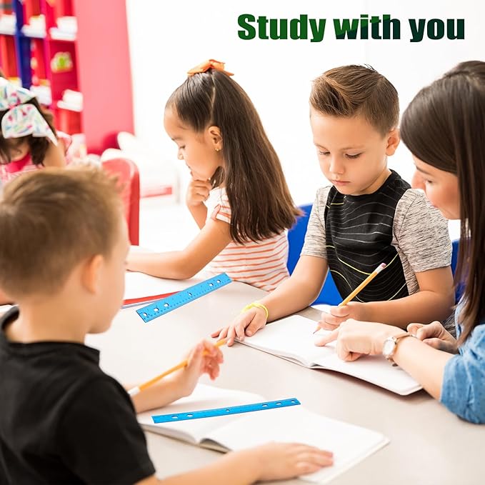 28 Pack Plastic Ruler 12 Inch Transparent Rulers - Metric Bulk for Kids School Office Classroom, Blue